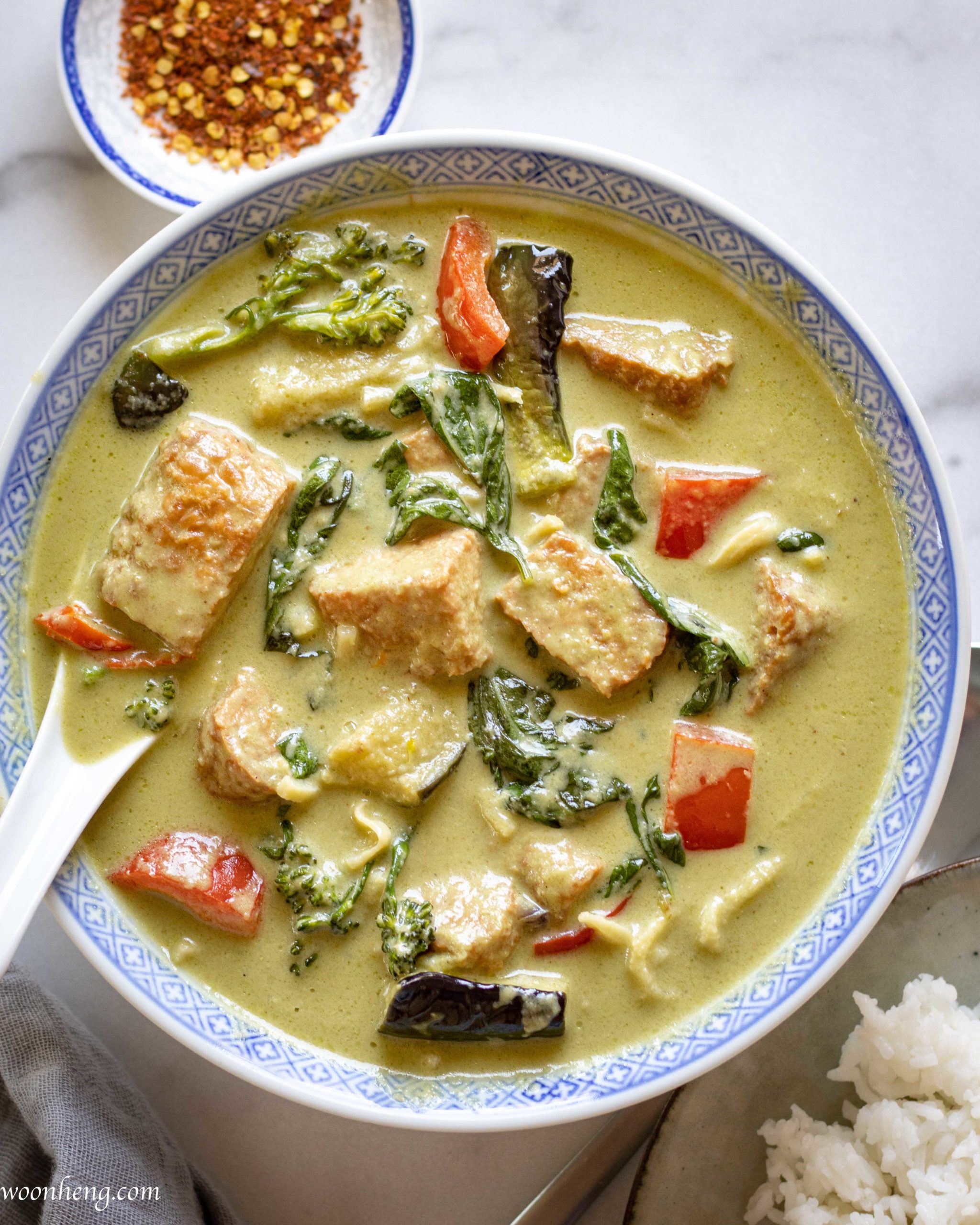 Thai Green Curry '泰式青咖哩'| Homemade paste, Vegan, Gluten-free - WoonHeng