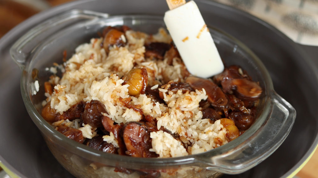 chestnut-mushrooms-sticky-rice