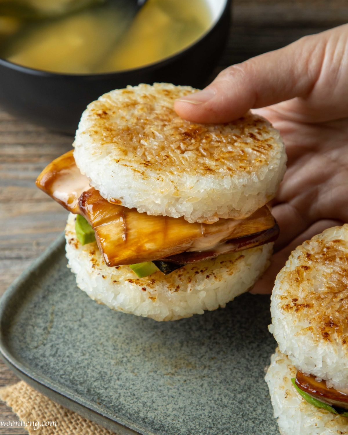 Rice Burger with Teriyaki Mushrooms | Recipe Cart
